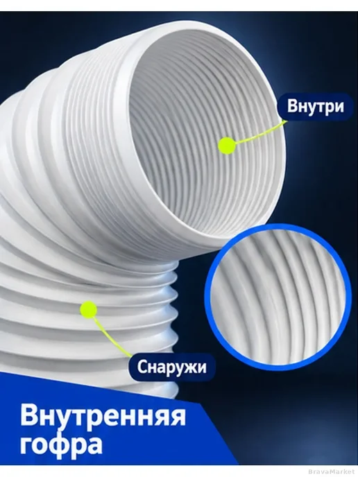 Гибкий воздуховод 13 см, 1 м для кондиционера, 1 м, фото 4