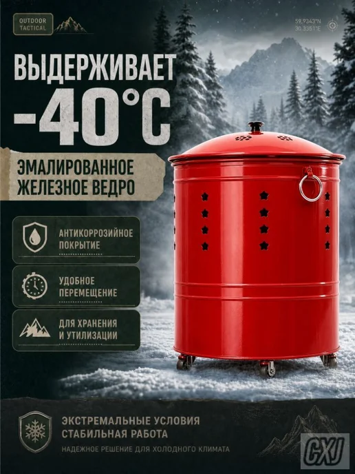 Печь для сжигания мусора 36.5x32x36.5 см, металл, вариант, фото 4