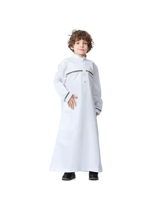 Мусульманское арабское платье Jubba для мальчиков, женская о, белый, фото 3