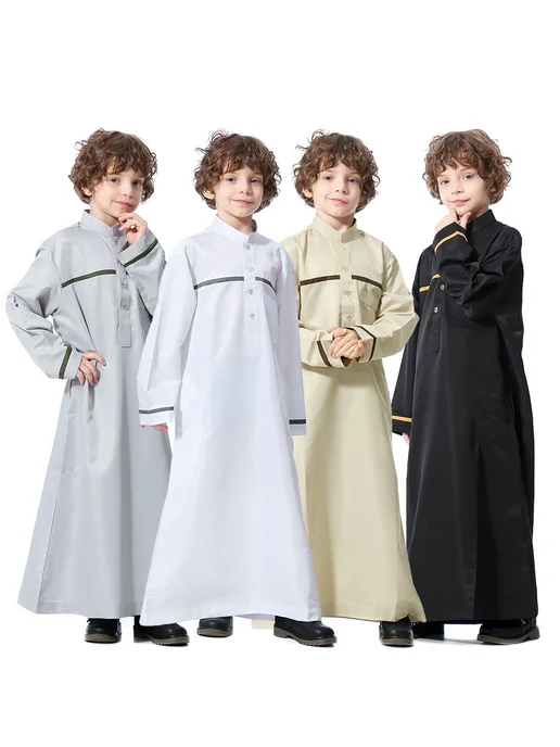 Мусульманское арабское платье Jubba для мальчиков, женская о, черный, фото 2