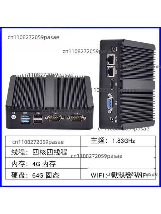 Нет бренда Мини-ПК Industrial PC Host Linux Fanless N2940 4G 64G WIFI, 4 г, 64 г