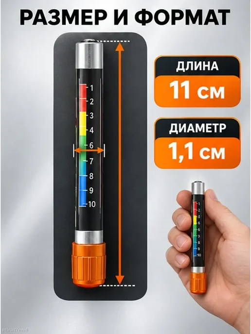 Магнитный толщиномер ЛКП для авто 0–900 мкм, черный, фото 5