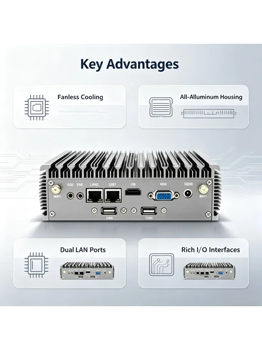 Нет бренда Мини-ПК i5-10210U i7-10510U, безвентиляторный A, черный, фото 2