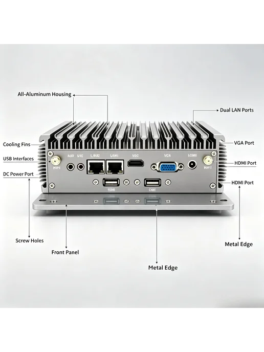 Нет бренда Мини-ПК i5-10210U i7-10510U, безвентиляторный A, черный, фото 3