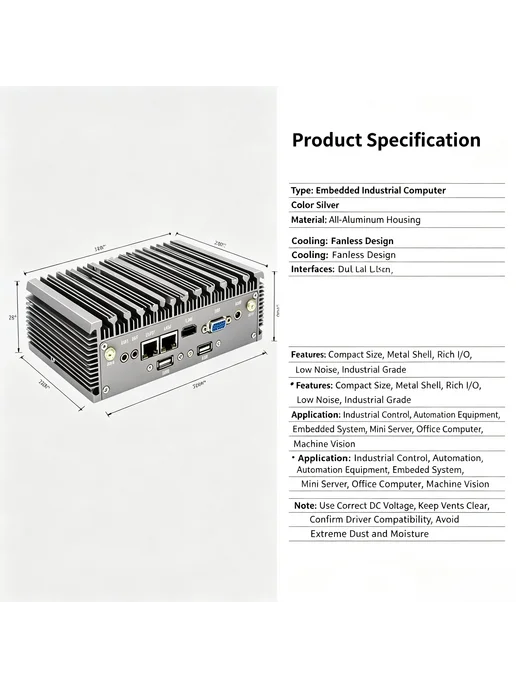 Нет бренда Мини-ПК i5-10210U i7-10510U, безвентиляторный A, черный, фото 5