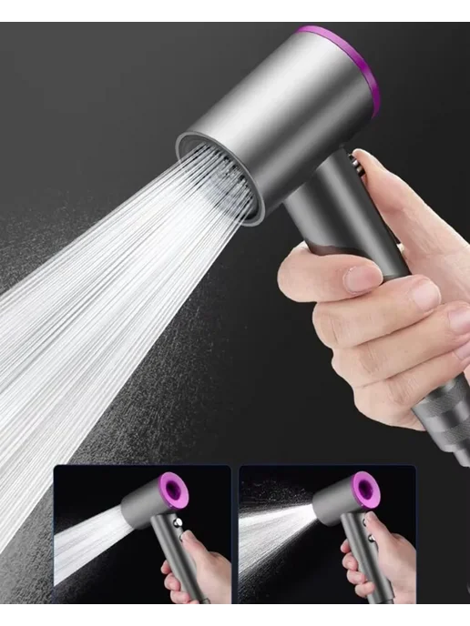 AQUREOW Ручной распылитель для биде Zloog Grey Hose, серый, фото 3