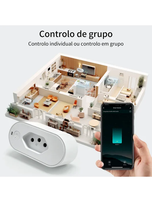 Нет бренда Умная Wi-Fi розетка Tuya Smart Life для Бразилии, белый, фото 5