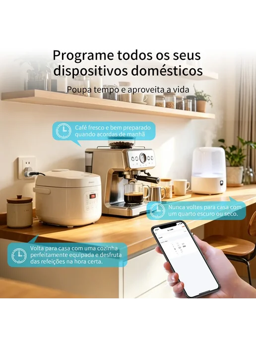 Нет бренда Умная Wi-Fi розетка Tuya Smart Life для Бразилии, белый, фото 7