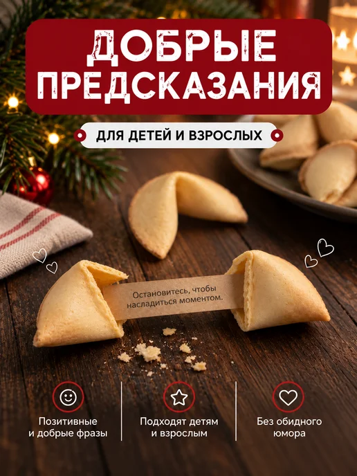 Китайское печенье РФ Печенье с новогодними предсказаниями 2027, 15 шт, с корицей, 15 шт, фото 8