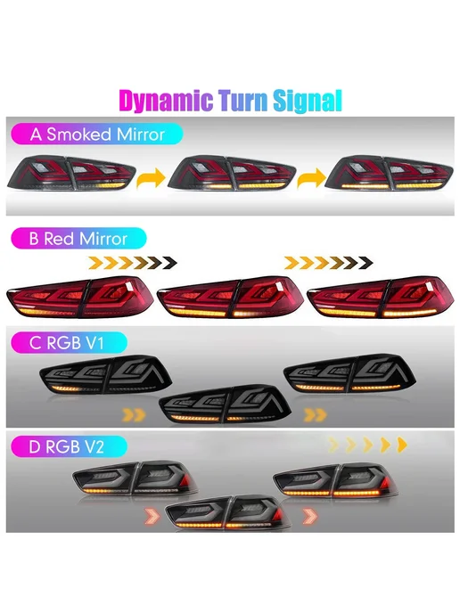 KUNFINE Комплект из 2 задних фонарей для Mitsubishi Lancer EVO-X 200, вариант, фото 5