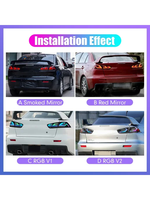 KUNFINE Комплект из 2 задних фонарей для Mitsubishi Lancer EVO-X 200, вариант, фото 7