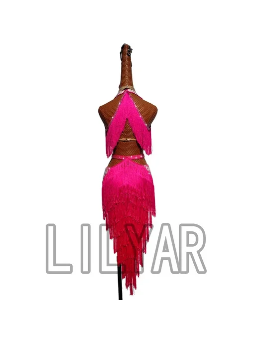 lilyar Танцевальное платье красное для латиноамериканских та, красный, фото 3