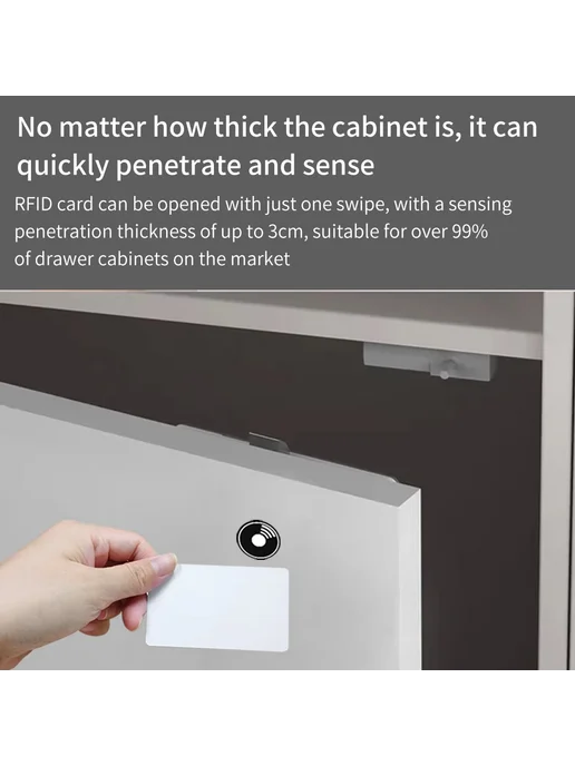 LUCKING DOOR Белый Bluetooth-замок ES830-Tuya для мебели, Умный биометрический замок ящика, фото 3