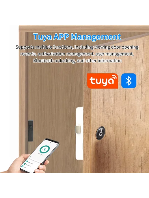 LUCKING DOOR Белый Bluetooth-замок ES830-Tuya для мебели, Умный биометрический замок ящика, фото 4