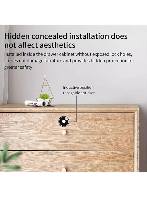 LUCKING DOOR Белый Bluetooth-замок ES830-Tuya для мебели, Умный биометрический замок ящика, фото 6