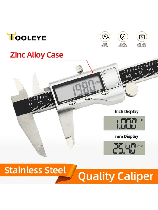 Tooleye Цифровой штангенциркуль 150 мм, IP54 Caliper, Цифровой 150 мм Box, фото 2