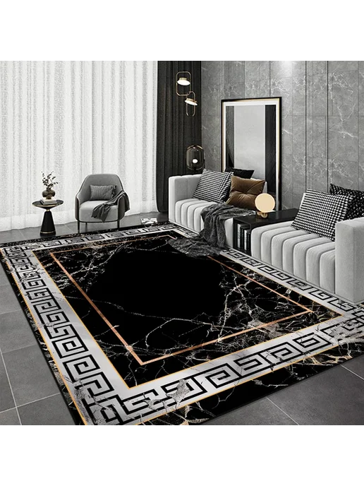 LYAHKAE Черный декоративный ковёр в китайском стиле Черный, 60x90cm, черный, фото 4