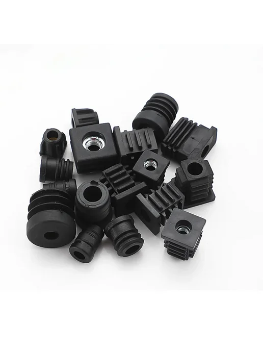 Пластиковые заглушки для труб и мебели Black Square Round 4, черный, 8 шт, фото 3