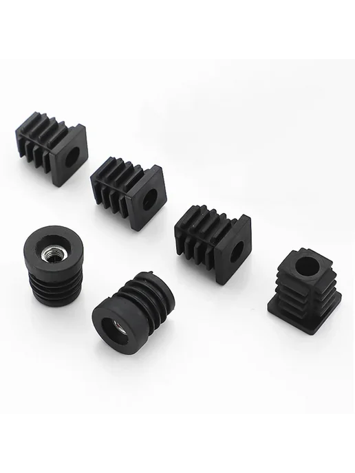 Пластиковые заглушки для труб и мебели Black Square Round 4, черный, 8 шт, фото 4