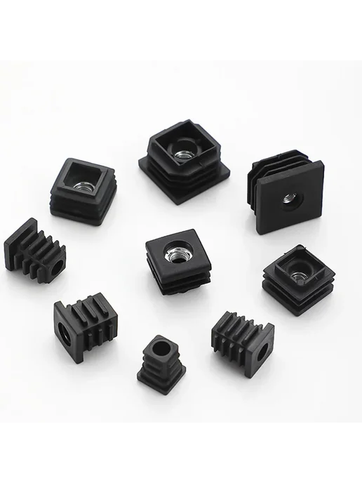 Пластиковые заглушки для труб и мебели Black Square Round 4, черный, 8 шт, фото 5
