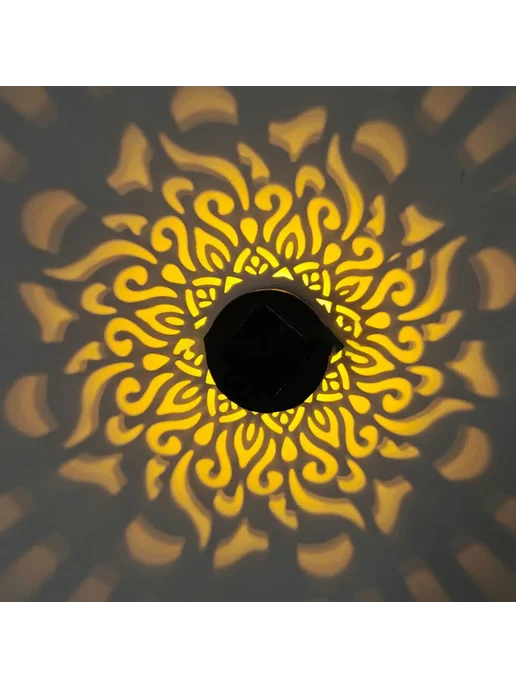 Нет бренда Солнечный светильник IP65 теплый белый Черный, Mandala, черный