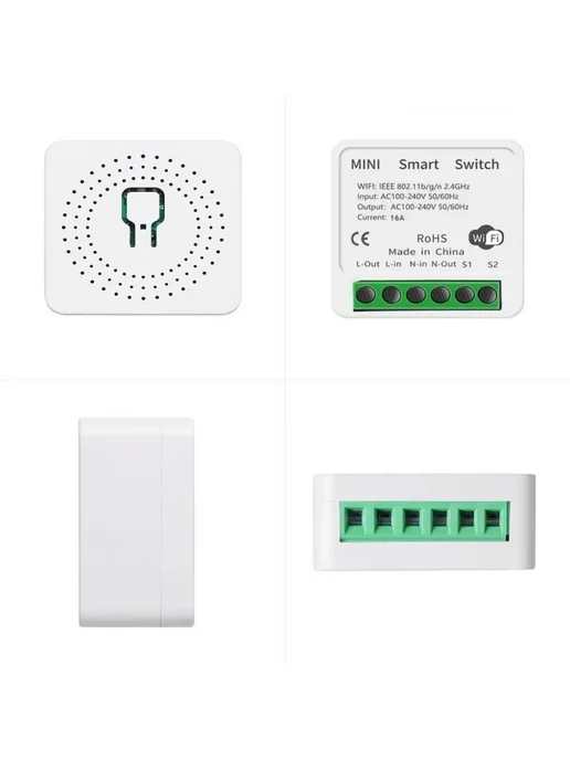 Нет бренда WiFi-модуль реле 16А Tuya, белый, фото 5