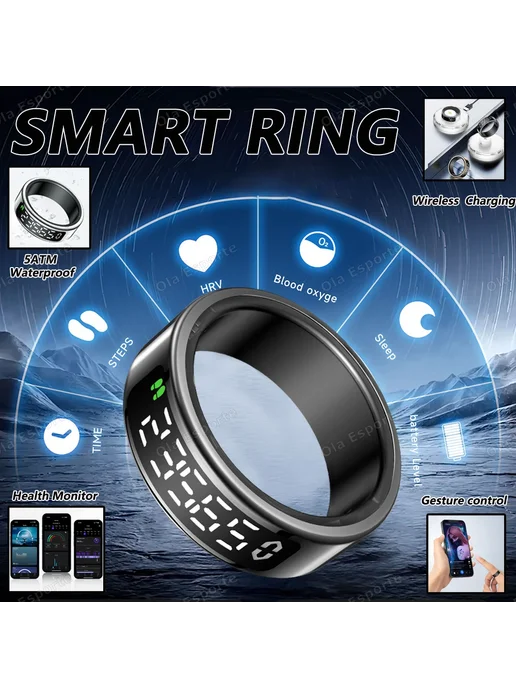 Ola Esporte R12 Smart Ring 13, Желтый, Rose Gold, серебристый, фото 2