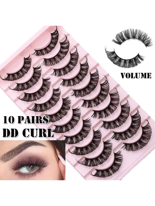 Нет бренда Накладные ресницы DD Curl 3D черные 10-23 мм 10Pairs-DH06-02, черный, фото 2