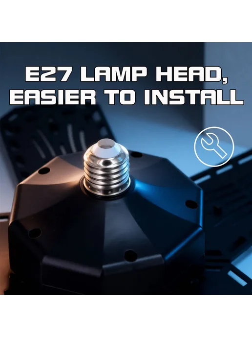 Нет бренда LED Светильник для гаража 45 60 80 Вт E27, деформируемый, 3, 80 Вт, фото 6