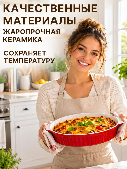 GT Форма для запекания керамическая овальная 31,5 см, красный, фото 2