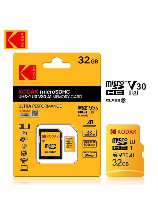 KODAK Карта памяти Micro SD 128 ГБ, класс 10, флеш-накопител, 128 ГБ, фото 2