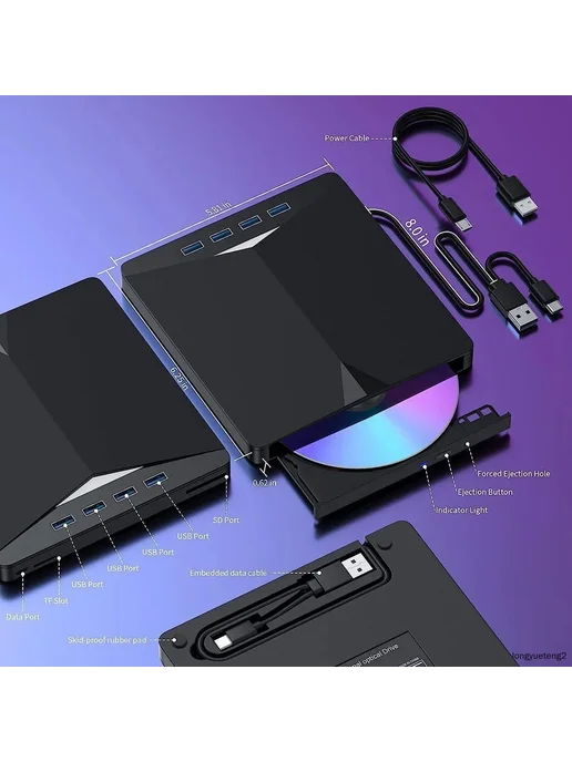 DVD-привод USB 3.0 портативный, вариант, фото 2