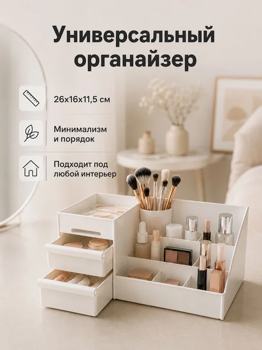 Коробка для хранения косметики, размер 26x16x11.5 см, 26x16x11.5 см, фото 2