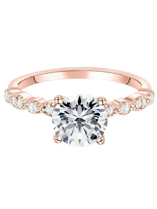 UZZDSS Кольцо с бриллиантом, серебро 258-Silver, серебристый, фото 3