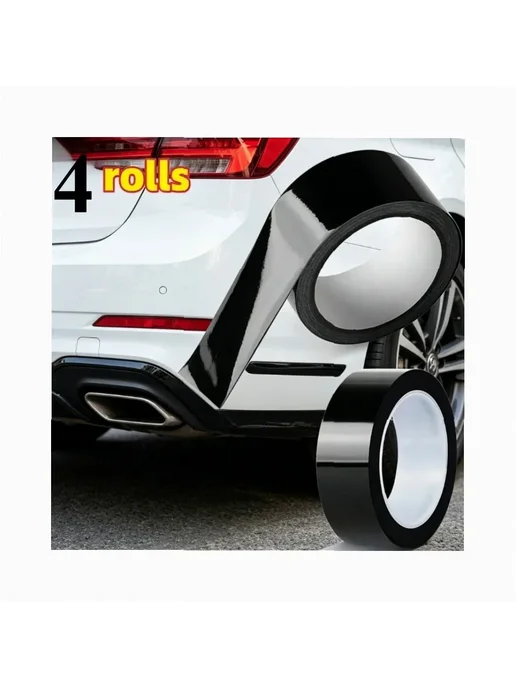 Защитная пленка для порогов авто, 4 шт, черная, 4 шт, фото 3