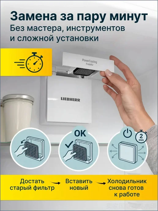 Угольный фильтр для холодильника Liebherr 9096989, 2 шт, 2 шт, фото 4