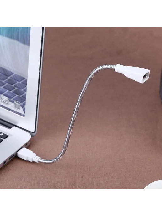 Кабель расширительный USB с LED и металлическим гофром, male, вариант, фото 6