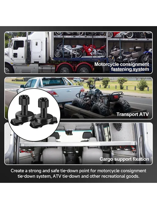 8шт стальные L-Track крепежи для грузовика, ATV, RV, 8 шт, фото 3