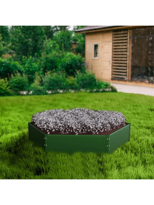 Greengo Клумба оцинкованная 100 см с бортиком 15 см, зеленый, фото 7