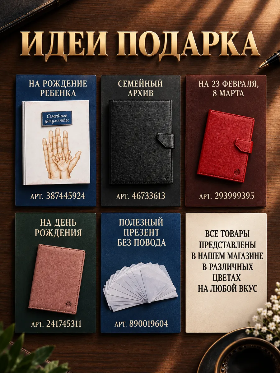 Обложка на паспорт с гербом искусственная кожа мужская - фото 12