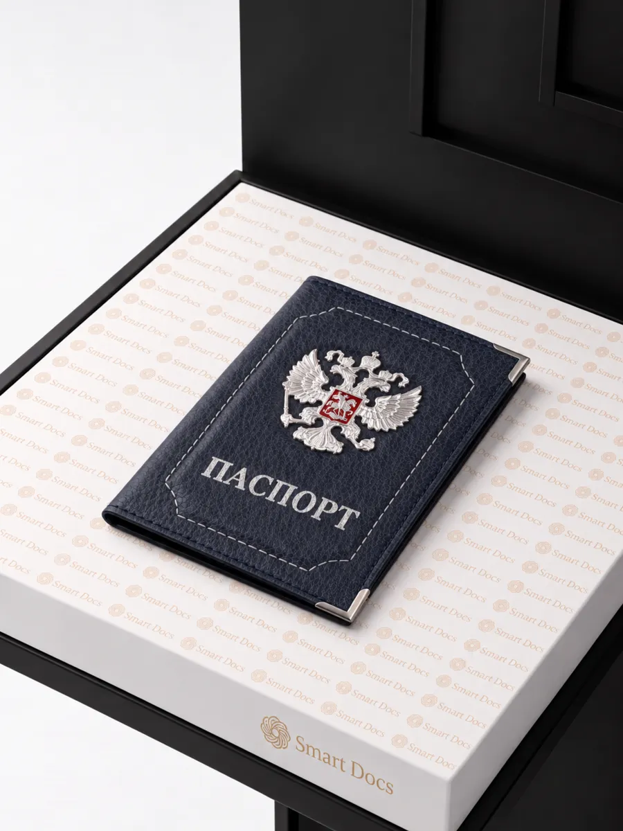 Обложка на паспорт с гербом искусственная кожа мужская - фото 8