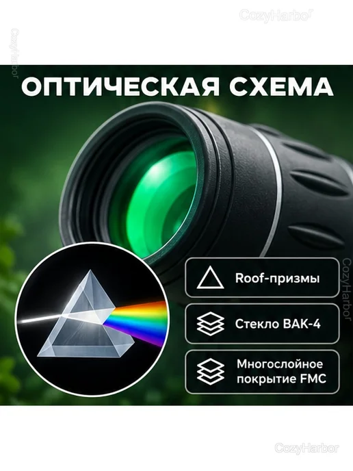 Монокуляр 16x41 с центральной фокусировкой, 16x41, фото 4