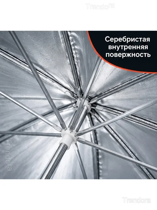 Фотозонт-отражатель 83 см, серебристый, чёрный, черный, фото 3