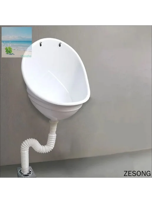 Безводный настенный писсуар из пластика, белый, белый, фото 3