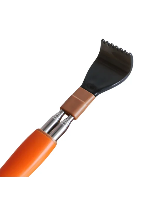 Расширяемый скребок для спины с массажем, нерж. сталь, антис, оранжевый, фото 8