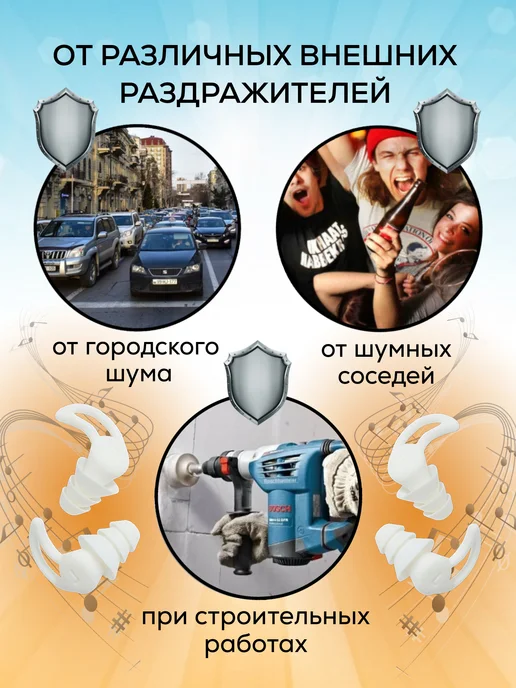 Силиконовые многоразовые беруши для сна и плавания, вариант, фото 3
