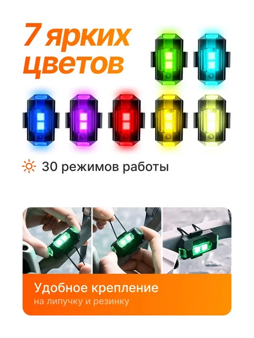 Светодиодный велосипедный фонарь с 30 режимами, вариант, фото 4