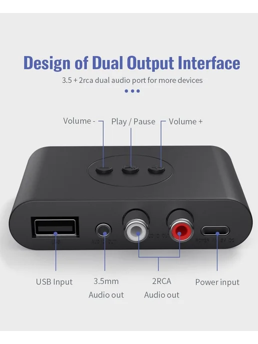 Bluetooth-ресивер VIDGES для колонок RCA AUX, вариант, фото 7