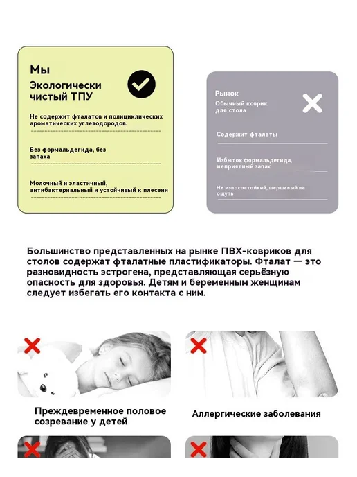 Коврик для стола 100 см x 50 см, материал Искусственная, вариант, фото 7