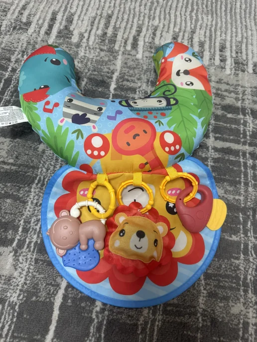 Tiptinytoe Развивающий коврик подушка с игрушками для малыша на пол, голубой, фото 3
